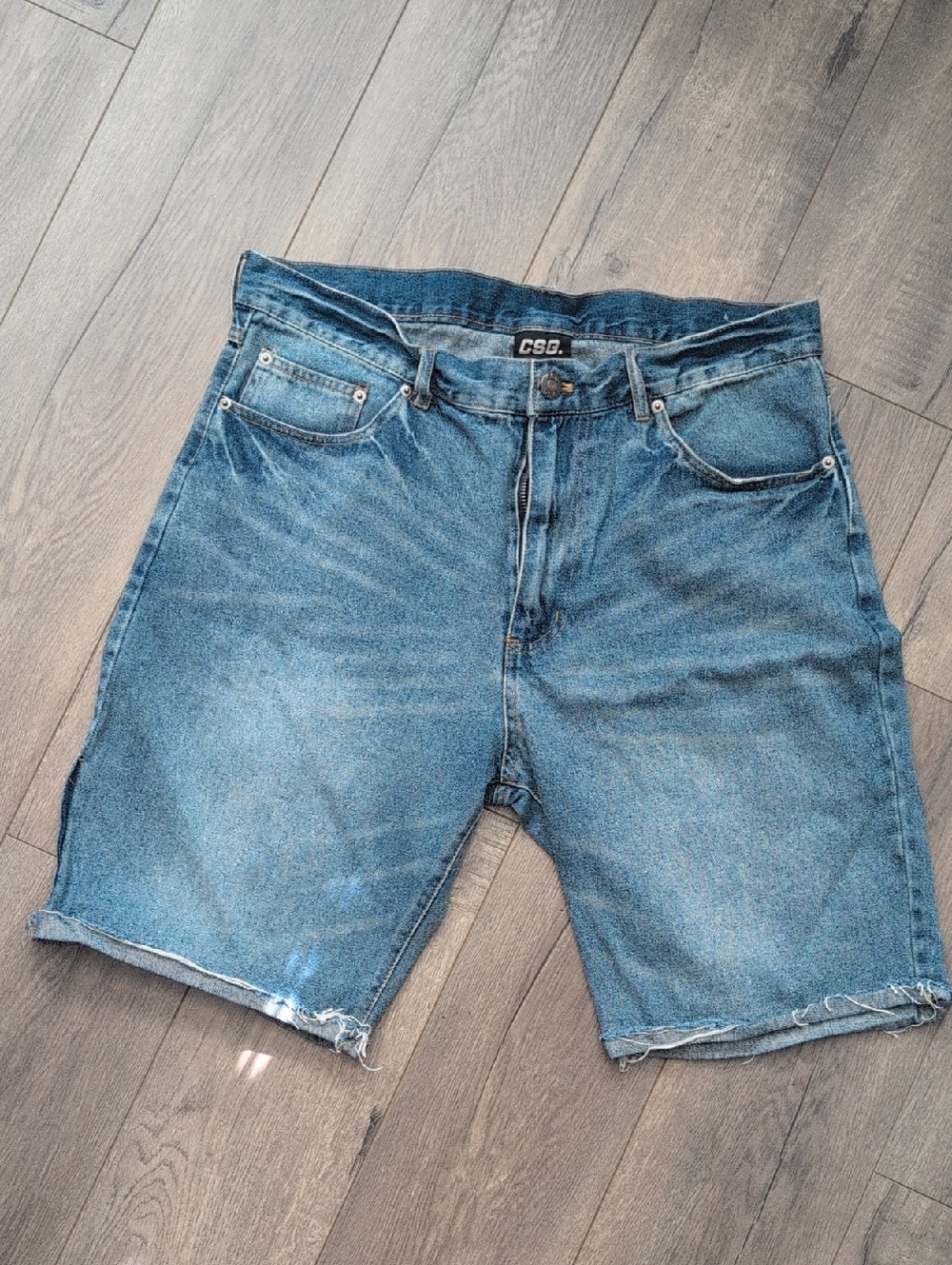 Men's Blue Denim Cutoff Shorts